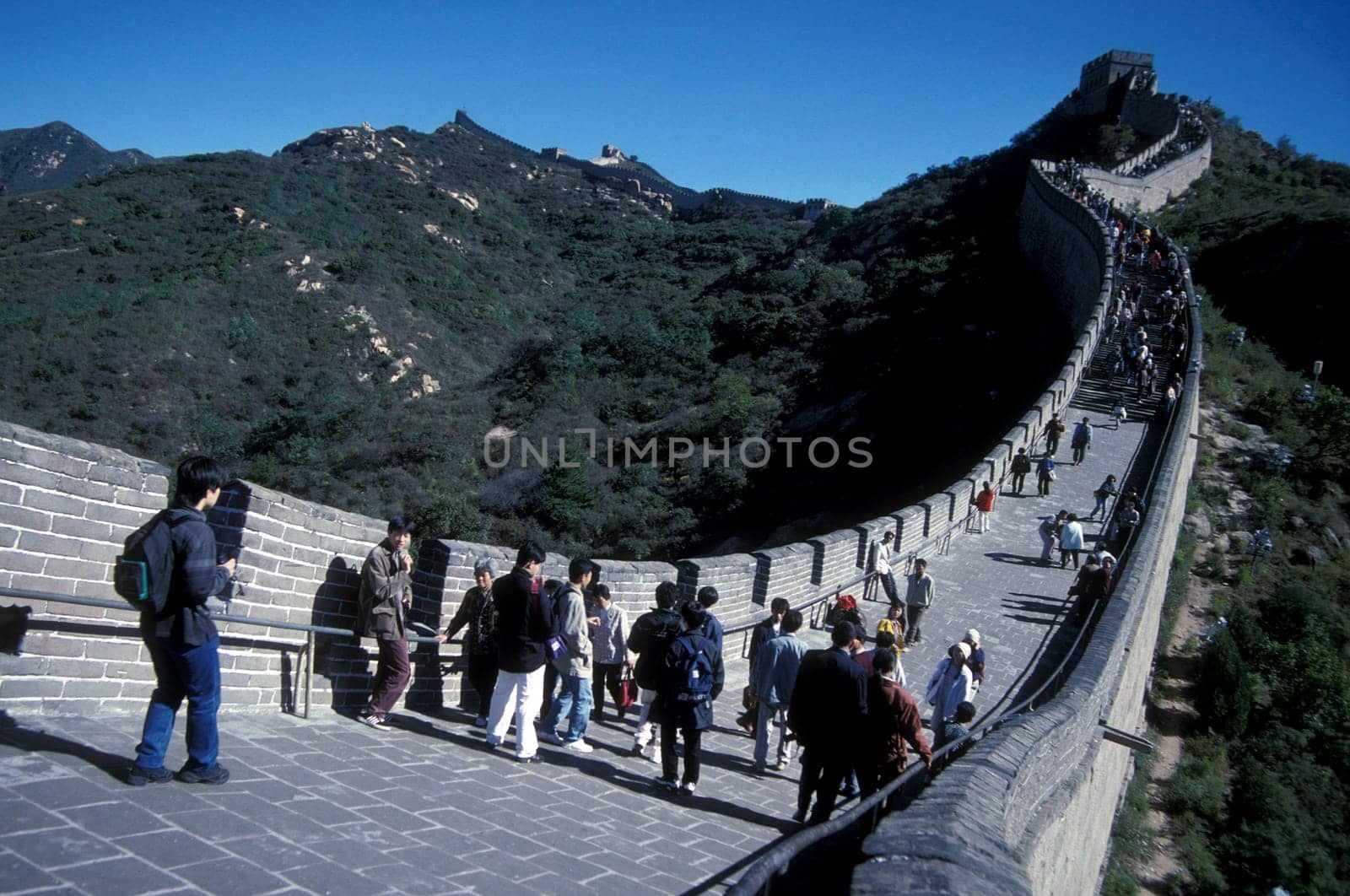 the great wall near the city of beijing in the east of china in east asia.