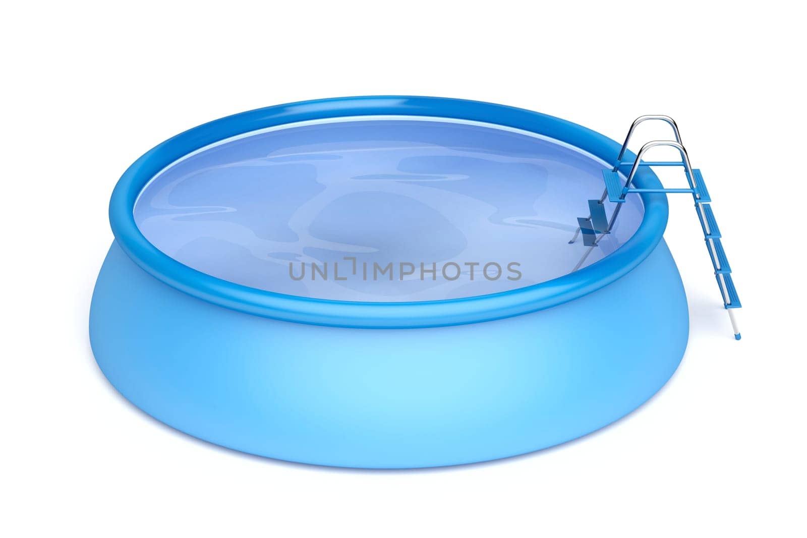 Portable swimming pool on white background