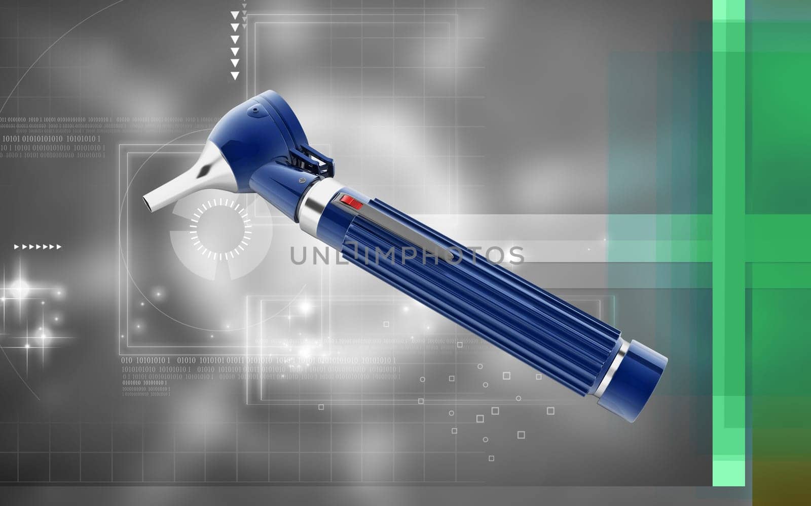 Digital illustration of Otoscope in colour background