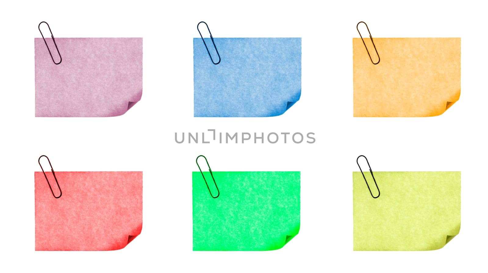 isolated blank color paper post it or postit where you can write or edit easily