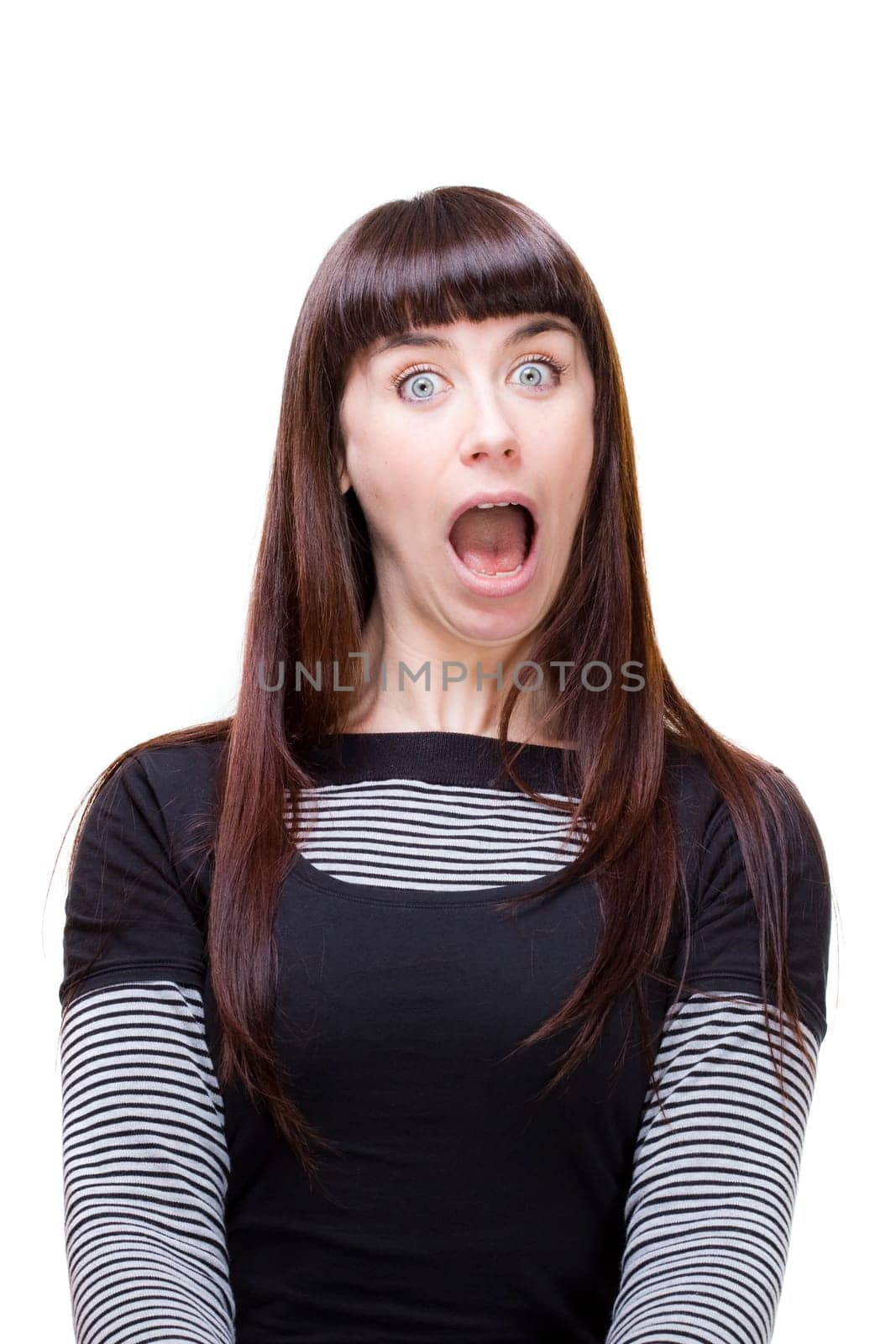 a beautiful young woman performing facial expression