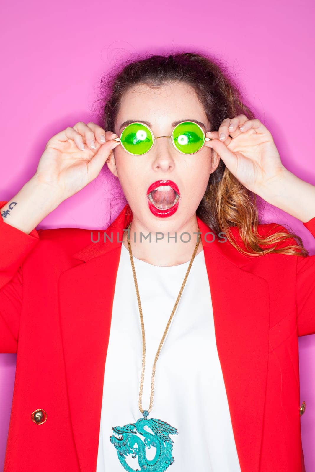 image of fashion woman wearing cool designer clothing