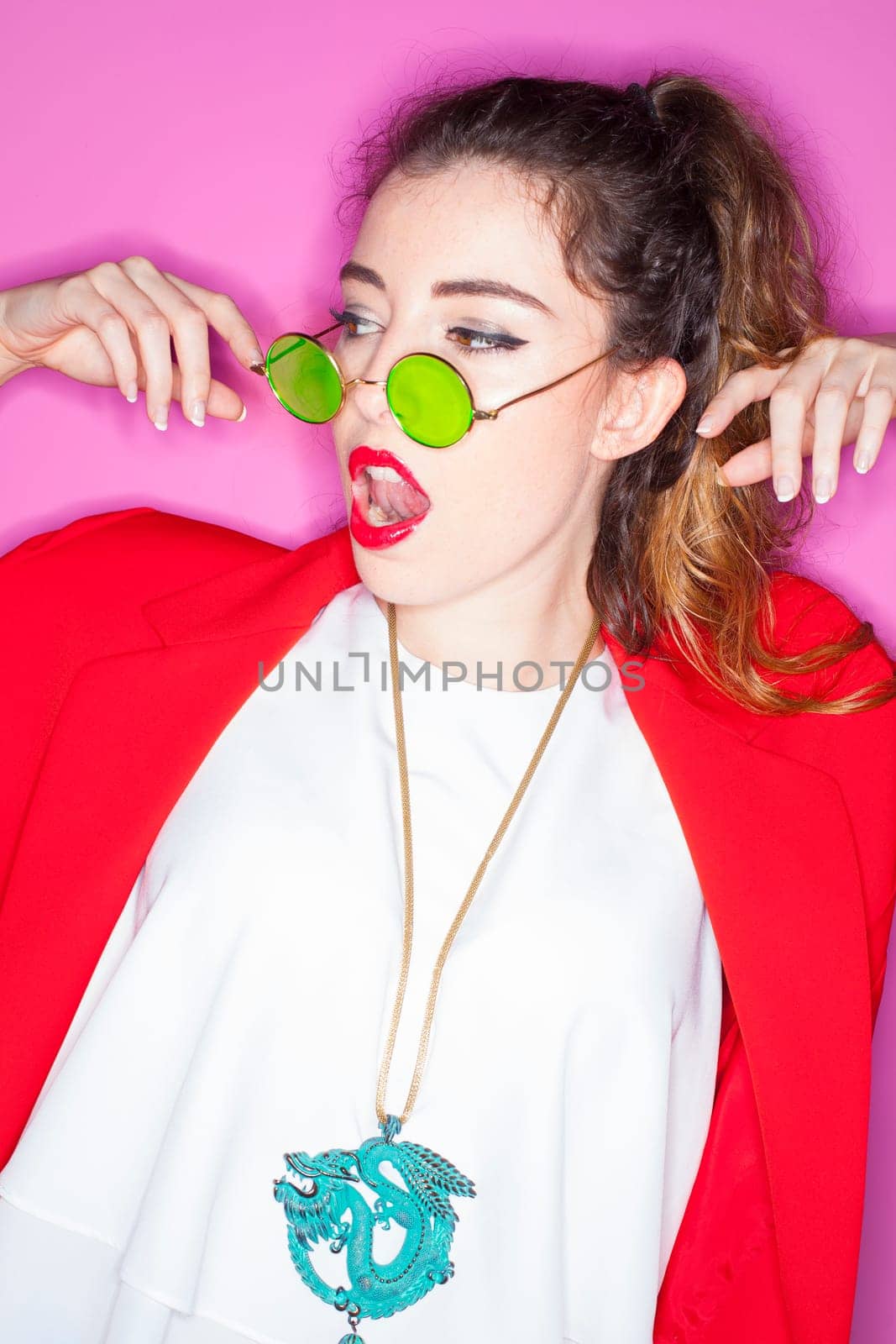image of fashion woman wearing cool designer clothing