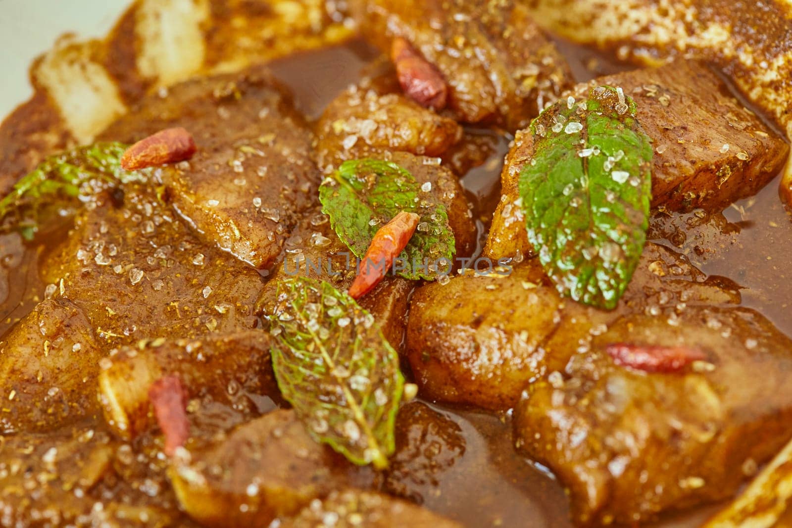 traditional recipe from india made wich meat and spices