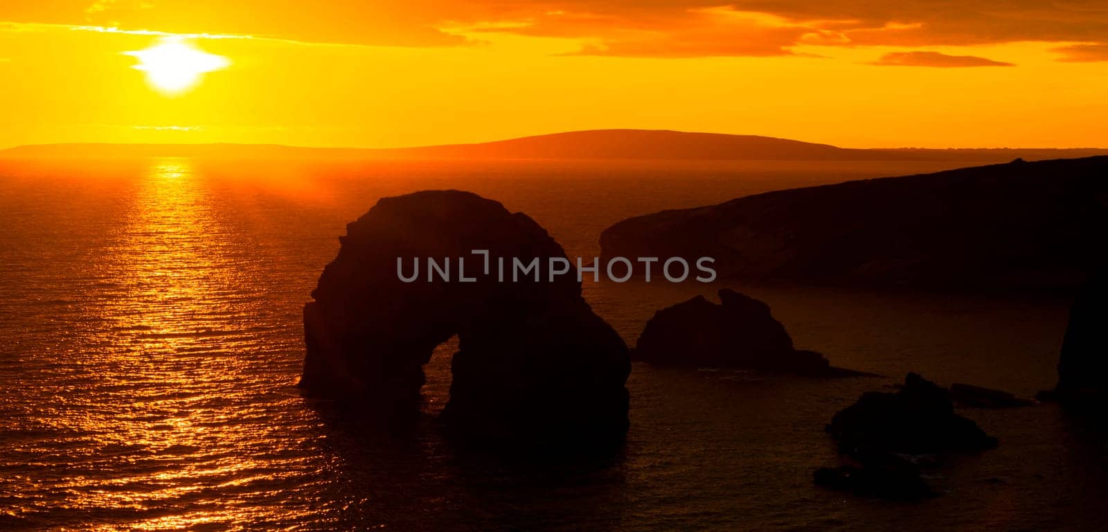 beautiful sunset over the virgin rock and ballybunion coast on the wild atlantic way