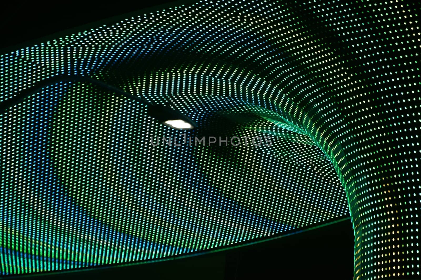 Las Vegas,United States - December 23,2015: A detail of the neon-lit light show of the entrance and façade of The LINQ hotel and casino complex on Las Vegas Boulevard on December 23,2015 in Las Vegas.