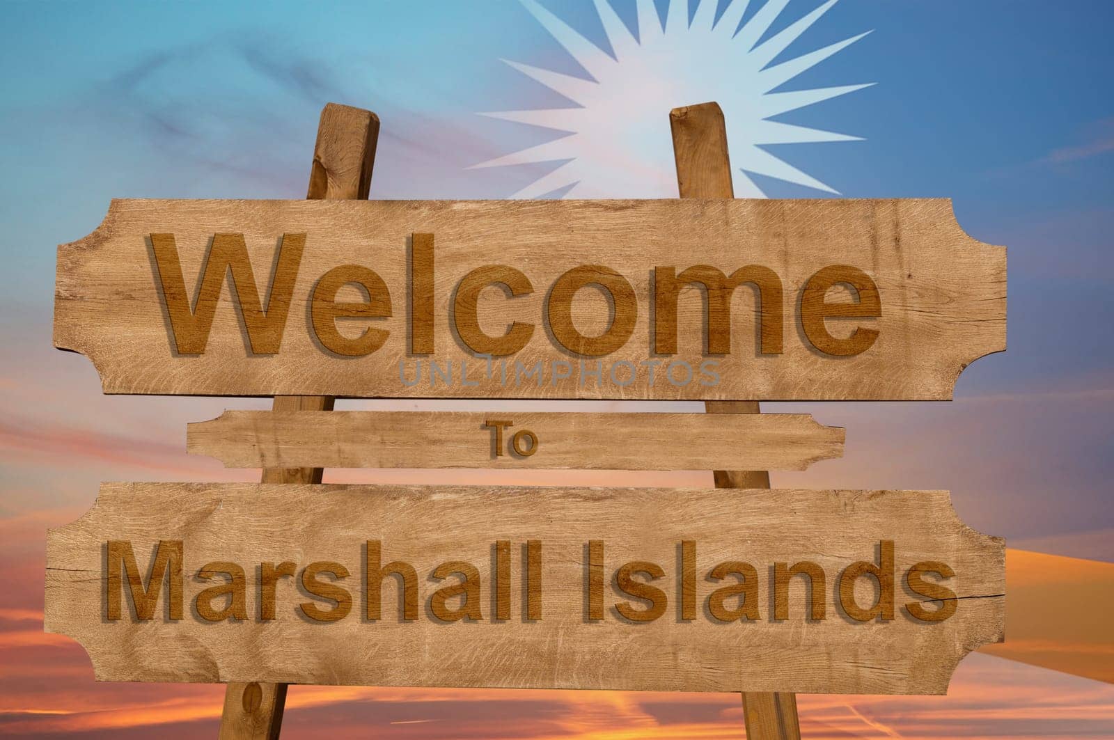 welcome to jamaica sign on wood background with blending national flag