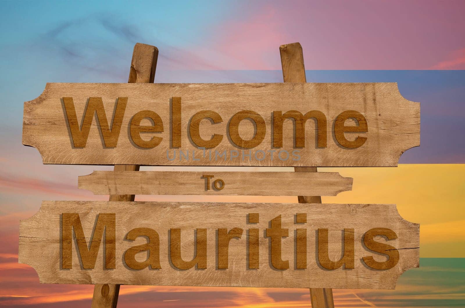 welcome to jamaica sign on wood background with blending national flag