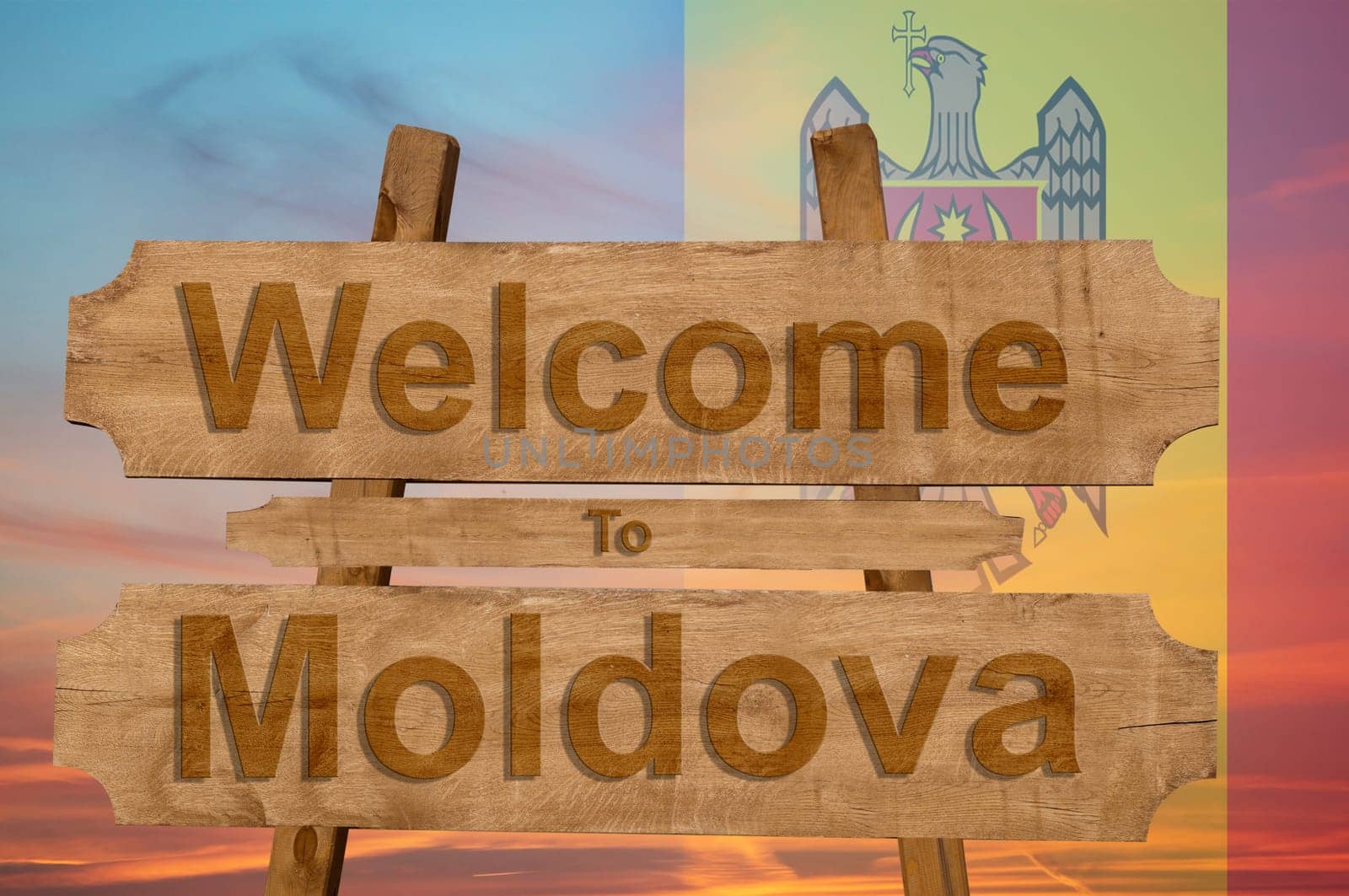 welcome to jamaica sign on wood background with blending national flag