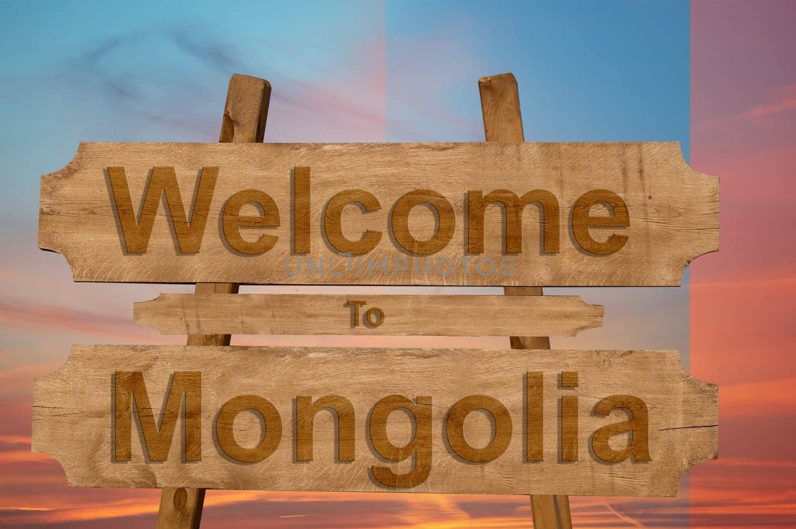 welcome to jamaica sign on wood background with blending national flag