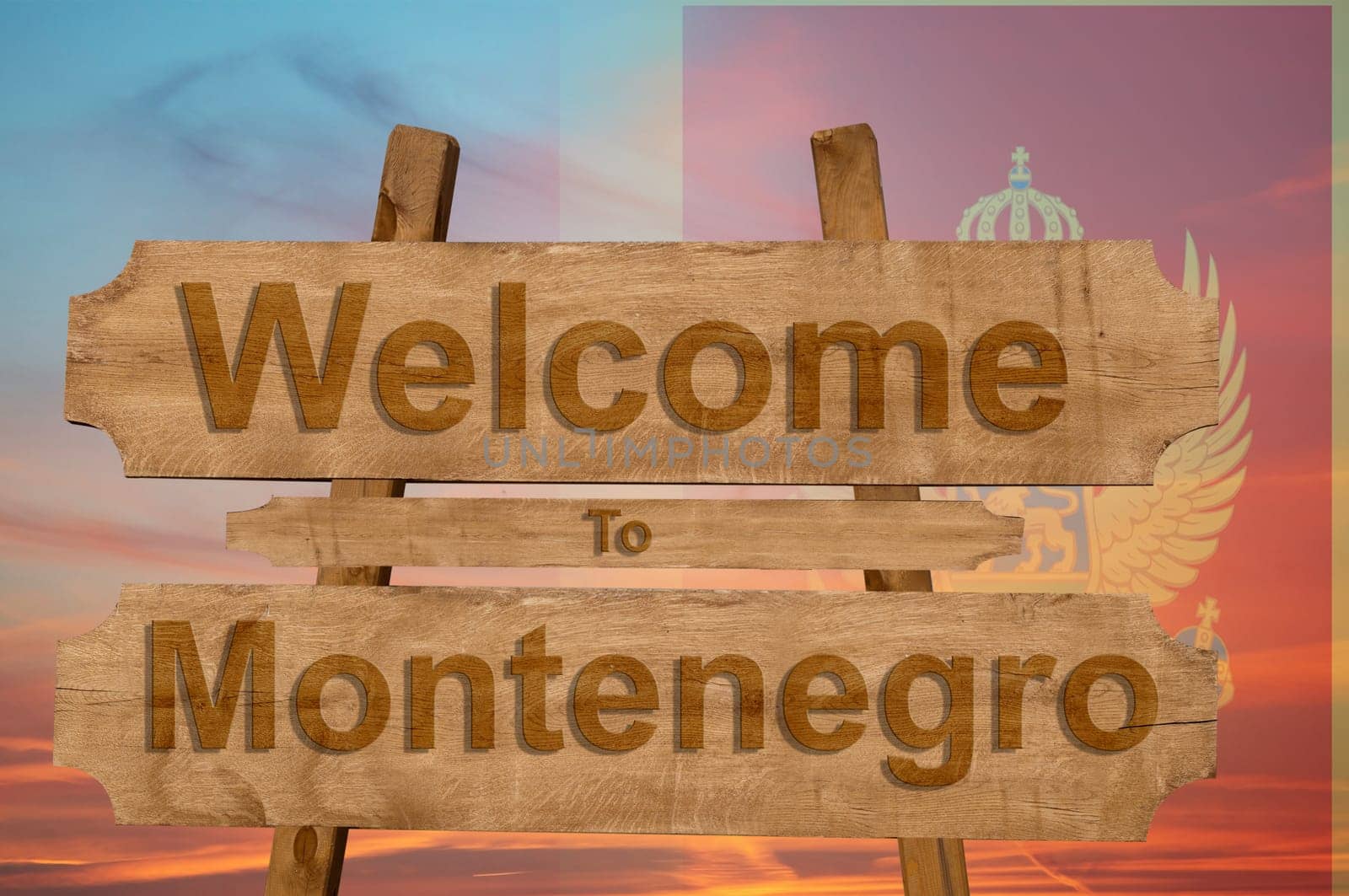 welcome to jamaica sign on wood background with blending national flag
