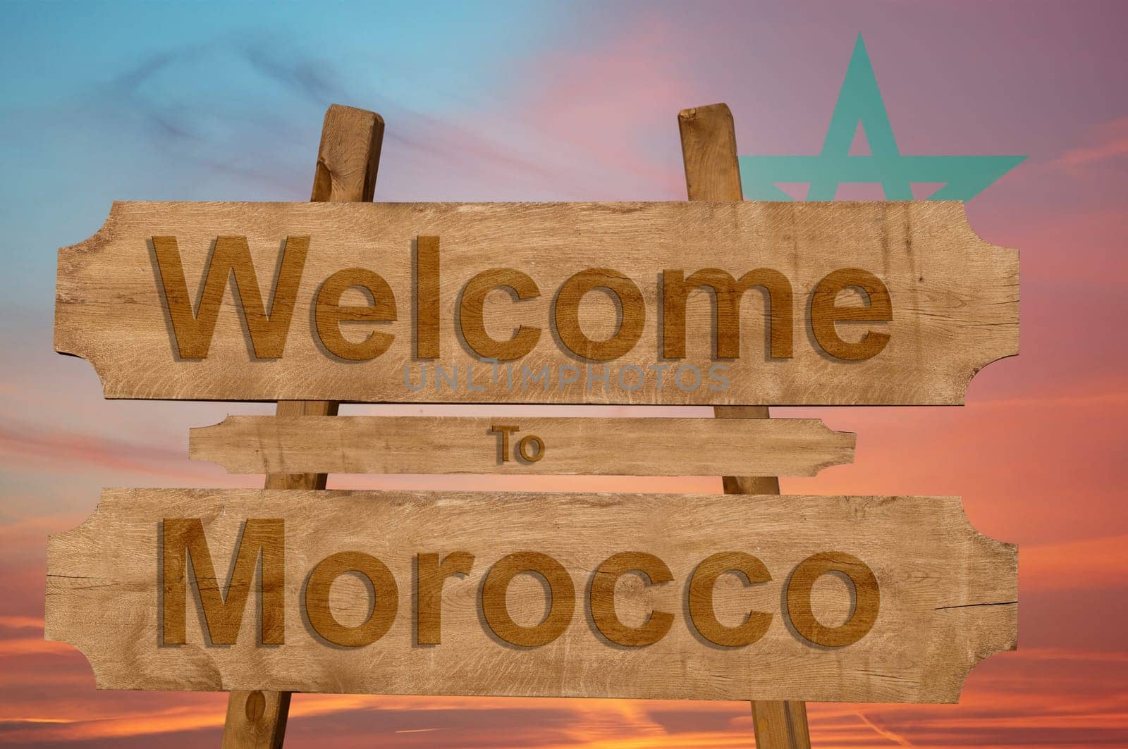 welcome to jamaica sign on wood background with blending national flag