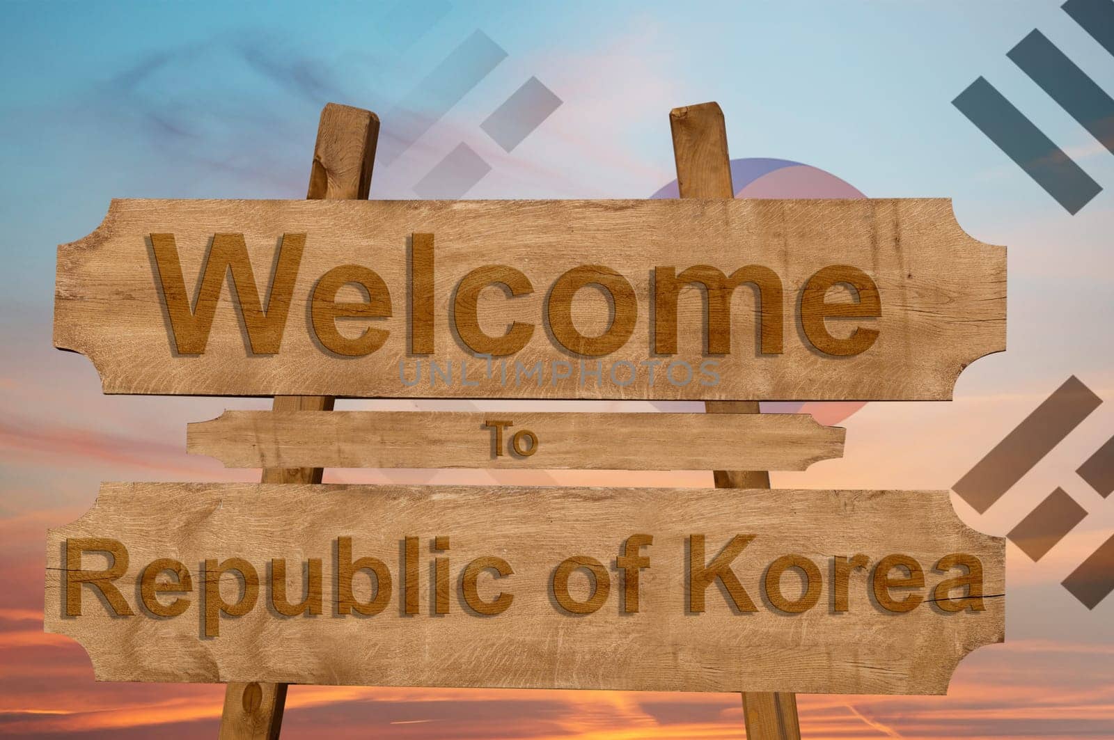 welcome to jamaica sign on wood background with blending national flag