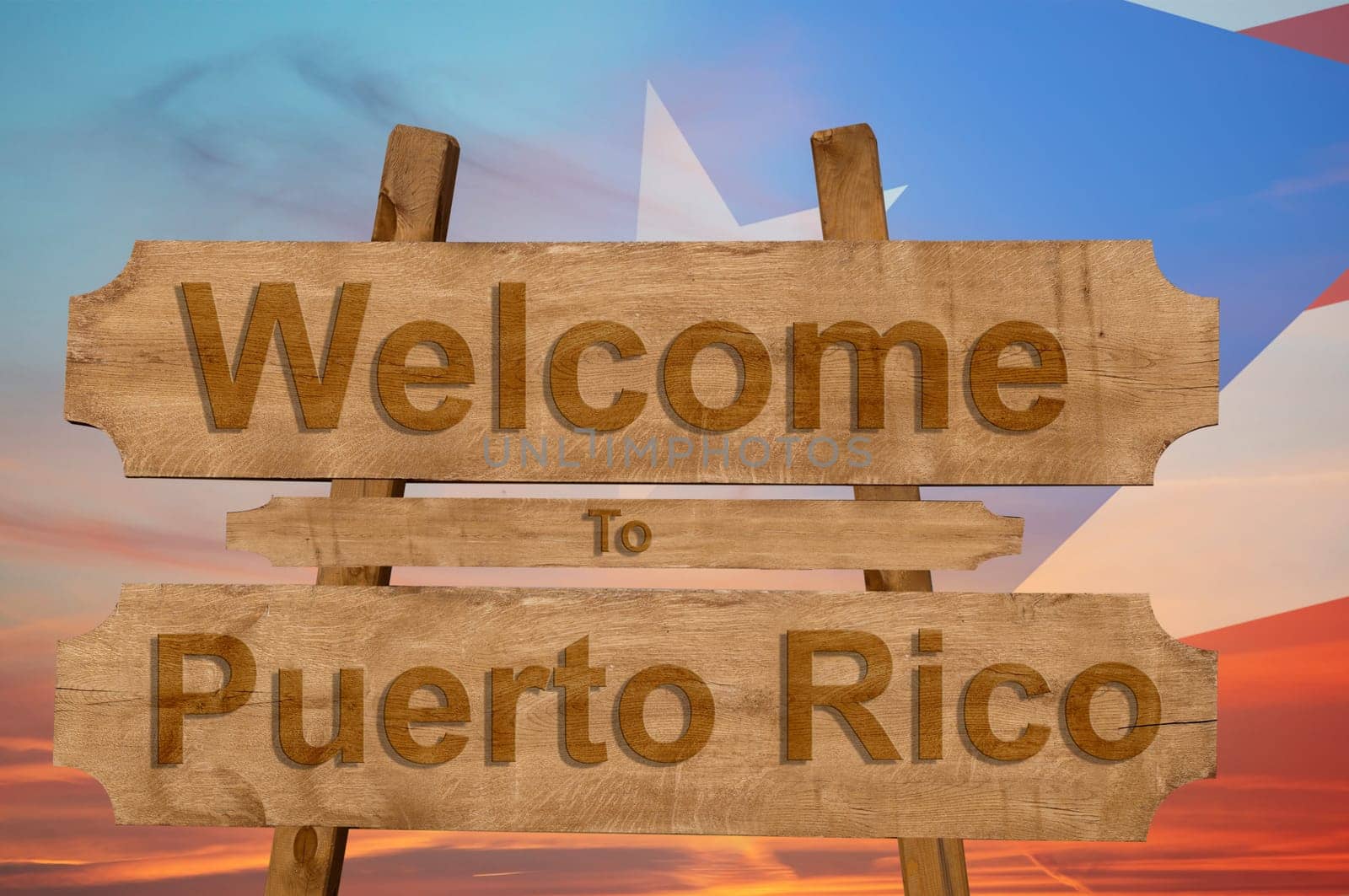 welcome to jamaica sign on wood background with blending national flag