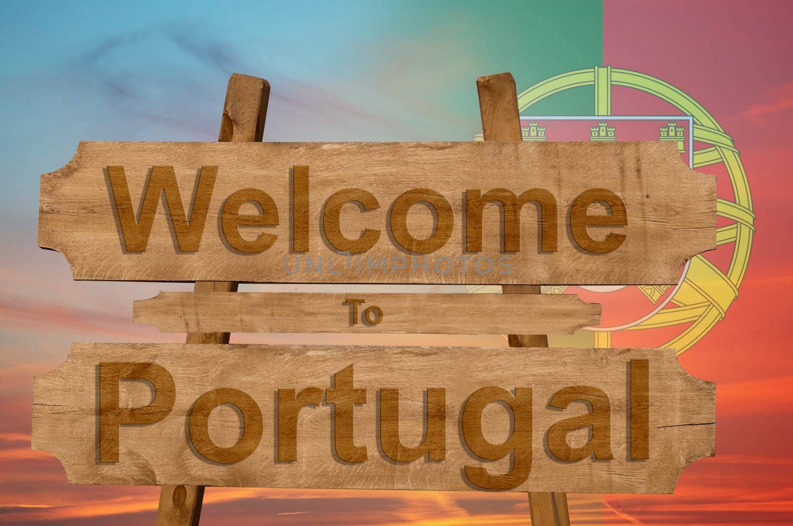 welcome to jamaica sign on wood background with blending national flag
