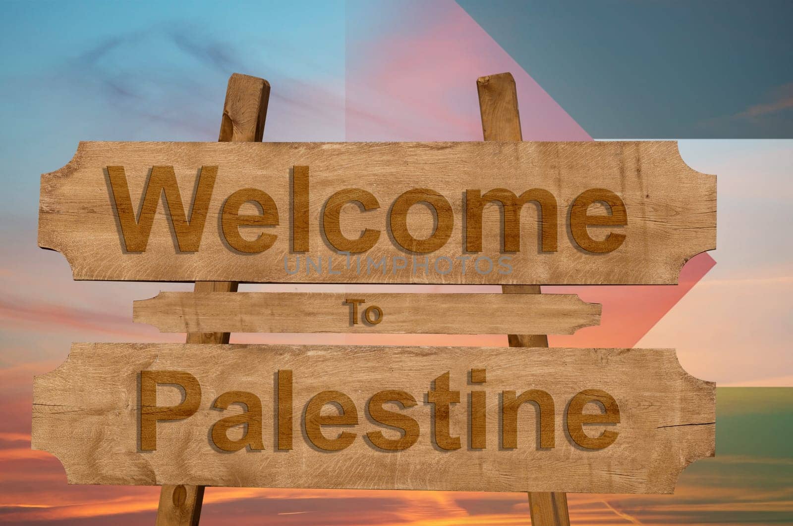 welcome to jamaica sign on wood background with blending national flag