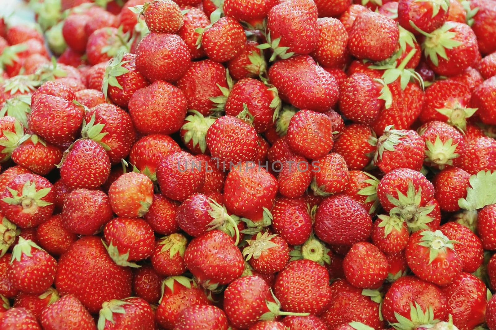 Image of the background fresh red strawberries