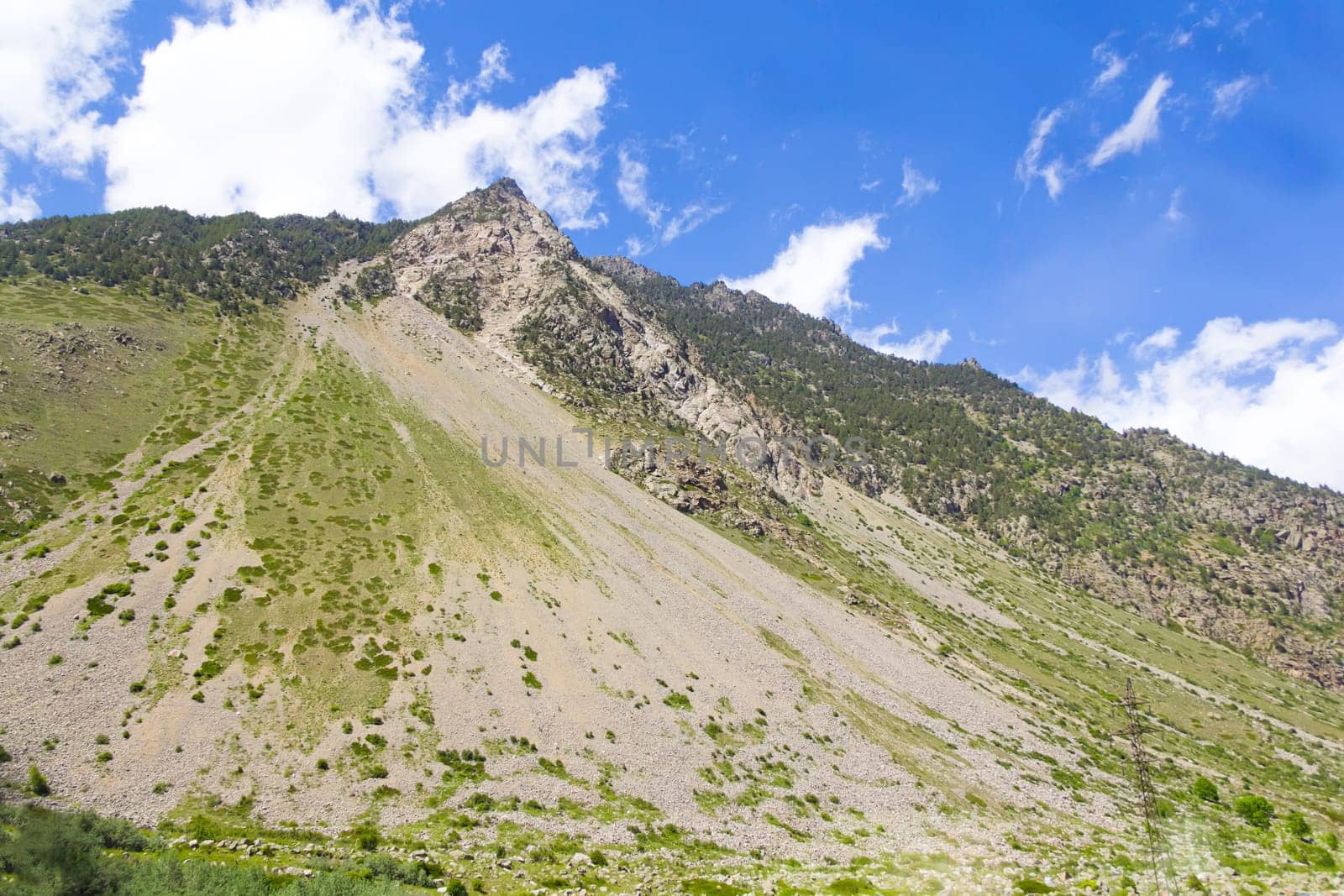 Photo of landscape with Russian Caucasus rockies