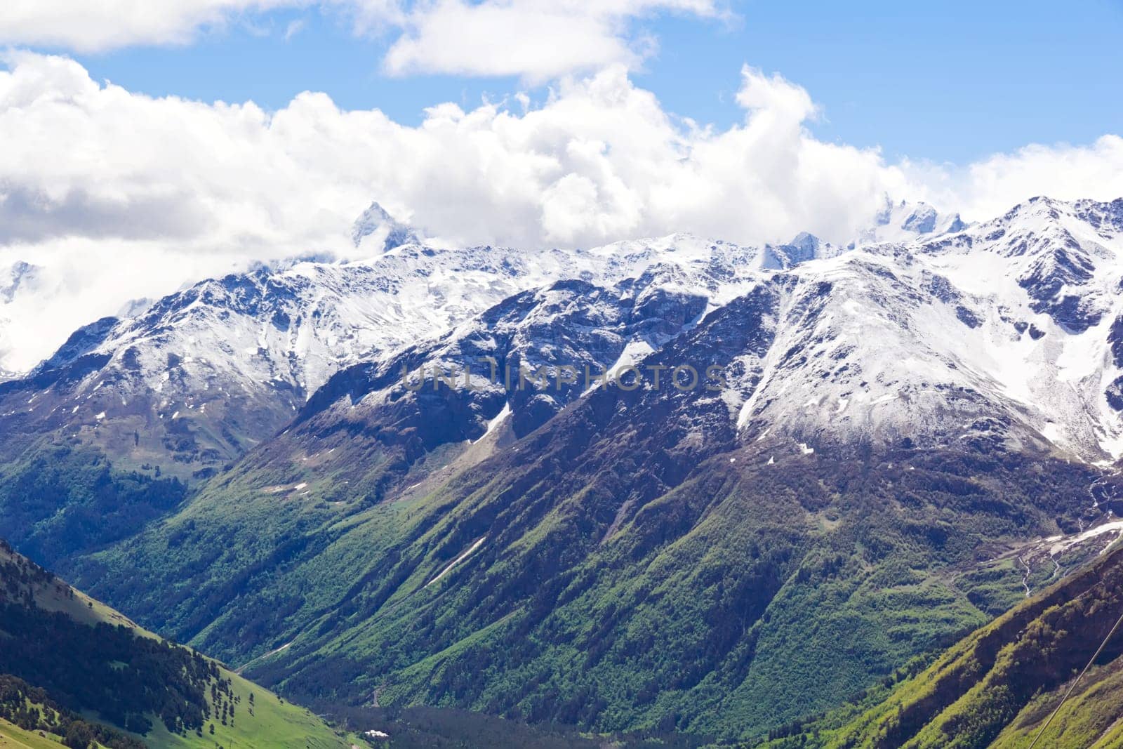 Photo of landscape with Russian Caucasus rockies