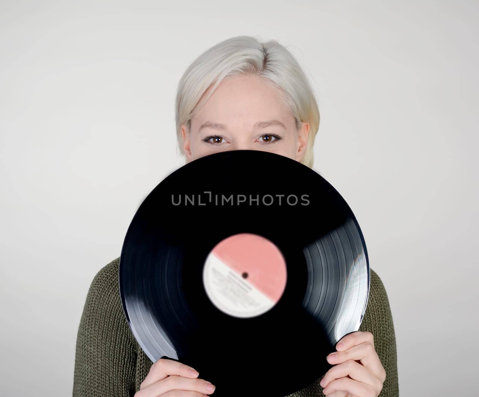Woman with record