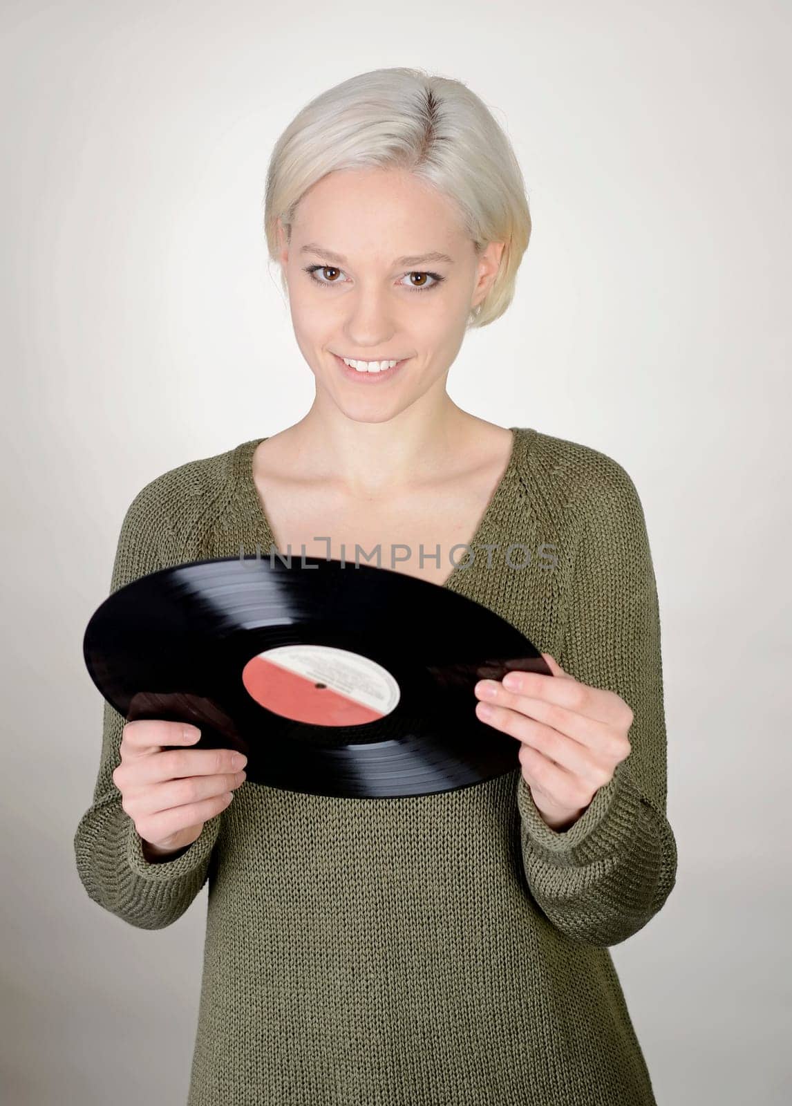 Woman with record