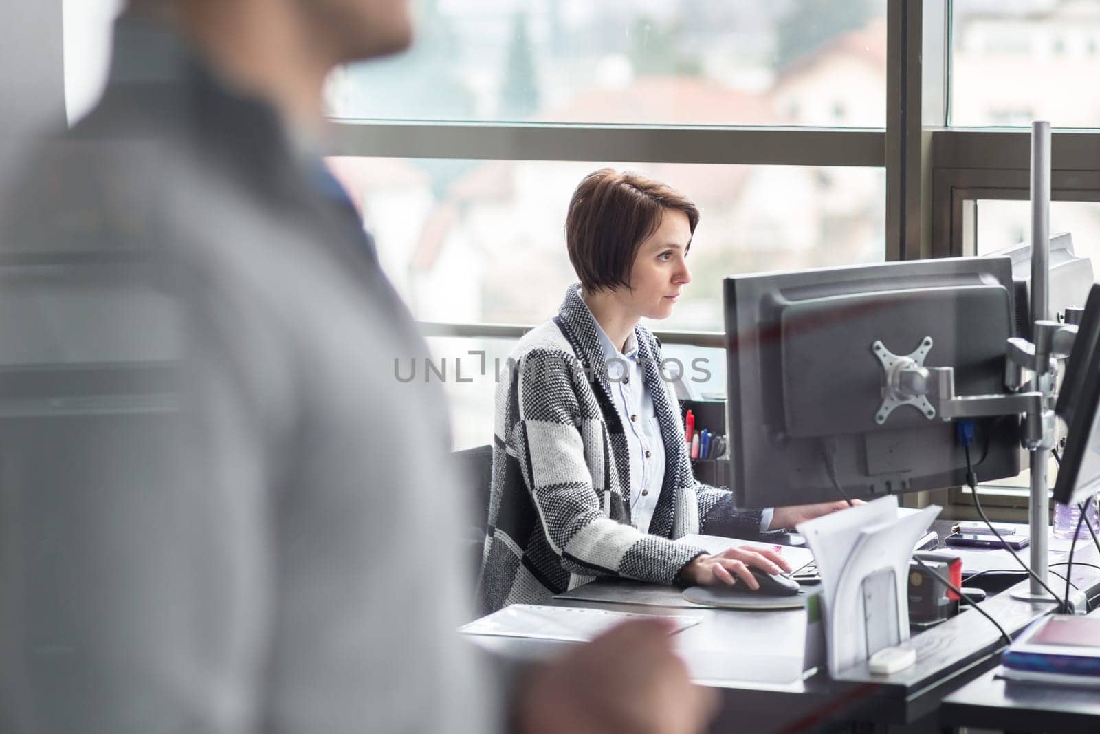 Personal assistant working in corporate office. Business and entrepreneurship concept.