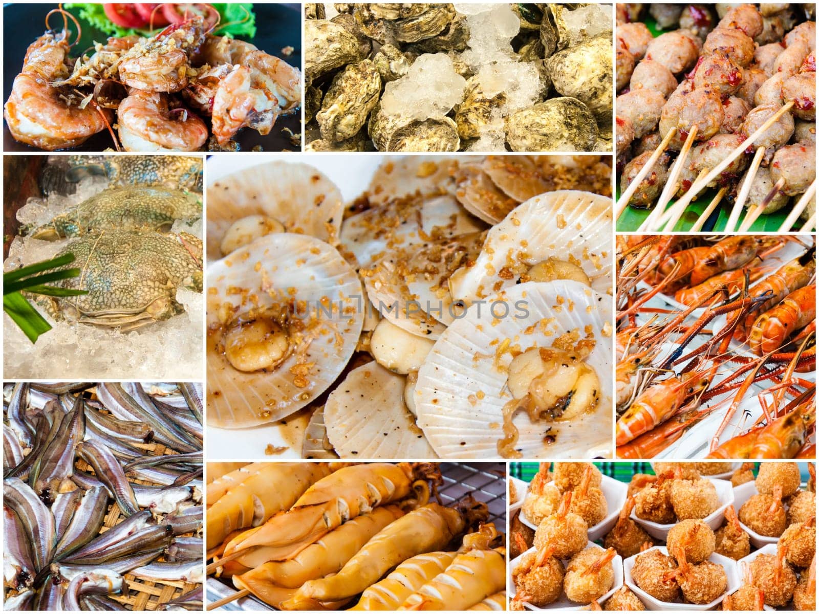Photo collage of Sun Dried Thai Seafood