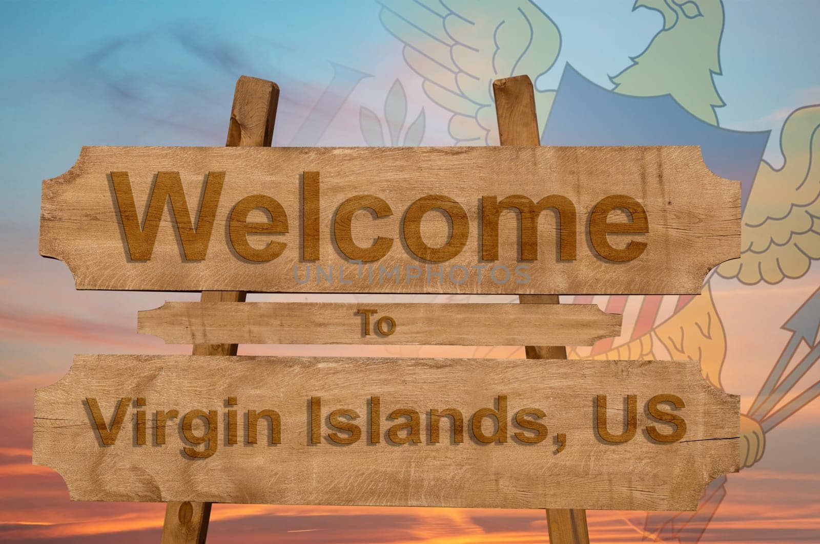 welcome to ecuador sing on wood background with blending national flag