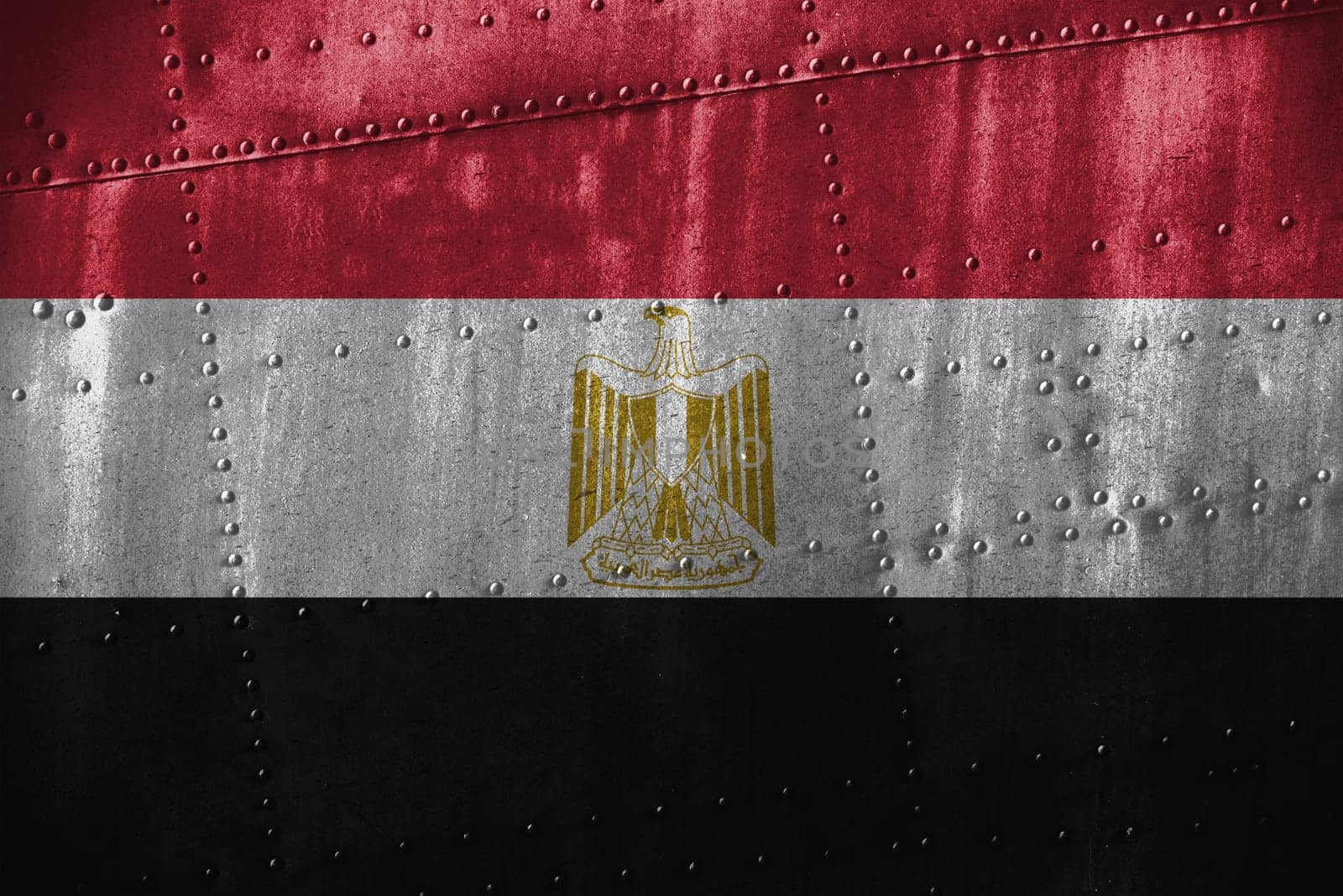 metal texutre or background with egypt flag