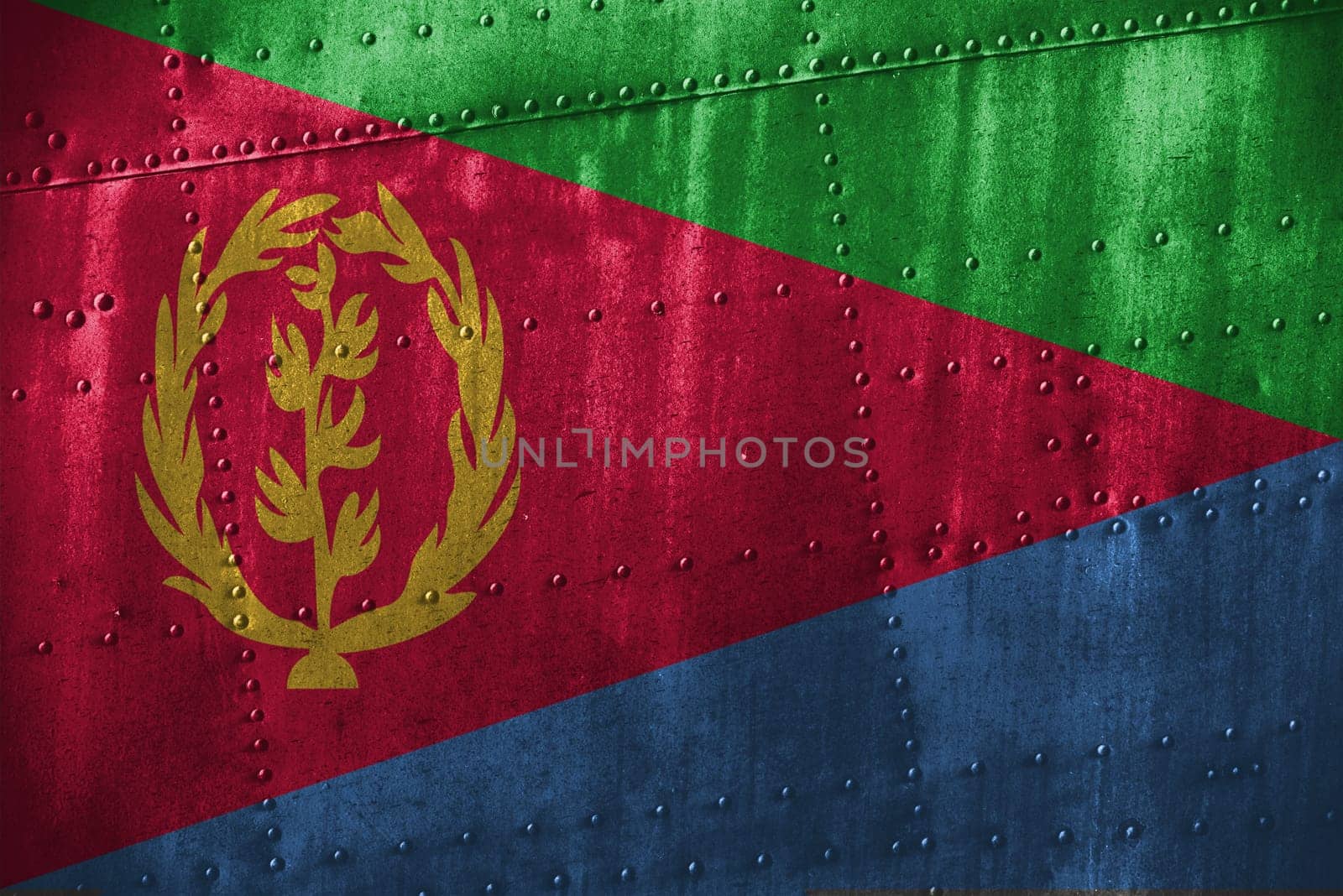 metal texutre or background with eritrea flag