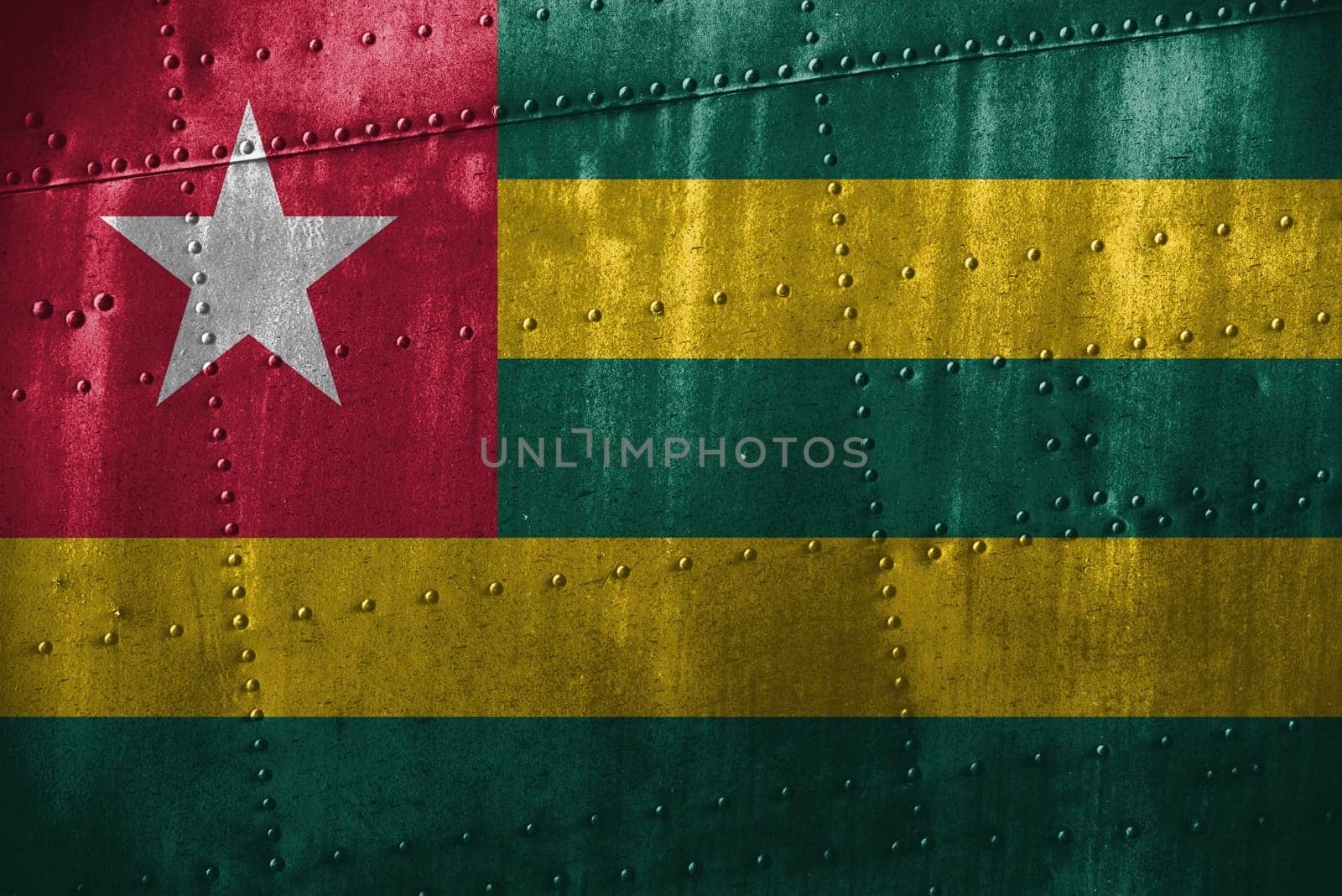 metal texutre or background with togo flag