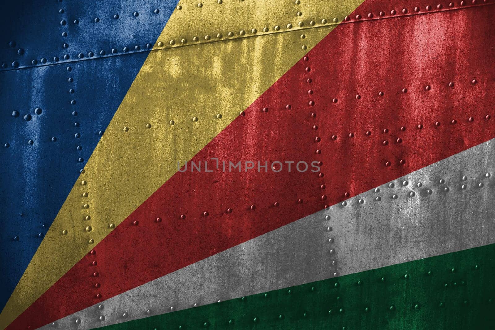 metal texutre or background with seychelles flag