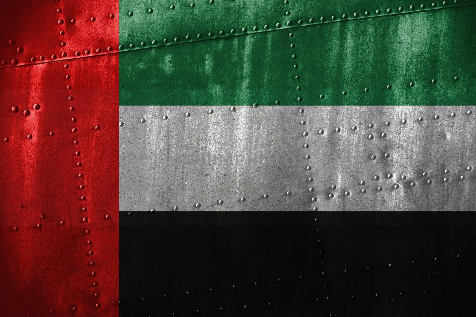 metal texutre or background with united arab emirates flag