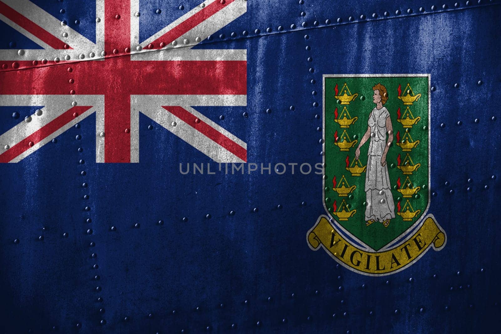 metal texutre or background with virgin islands,gb flag