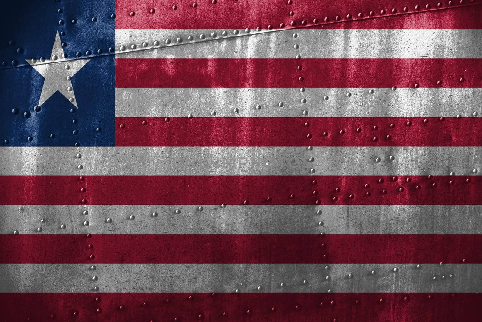 metal texutre or background with liberia flag