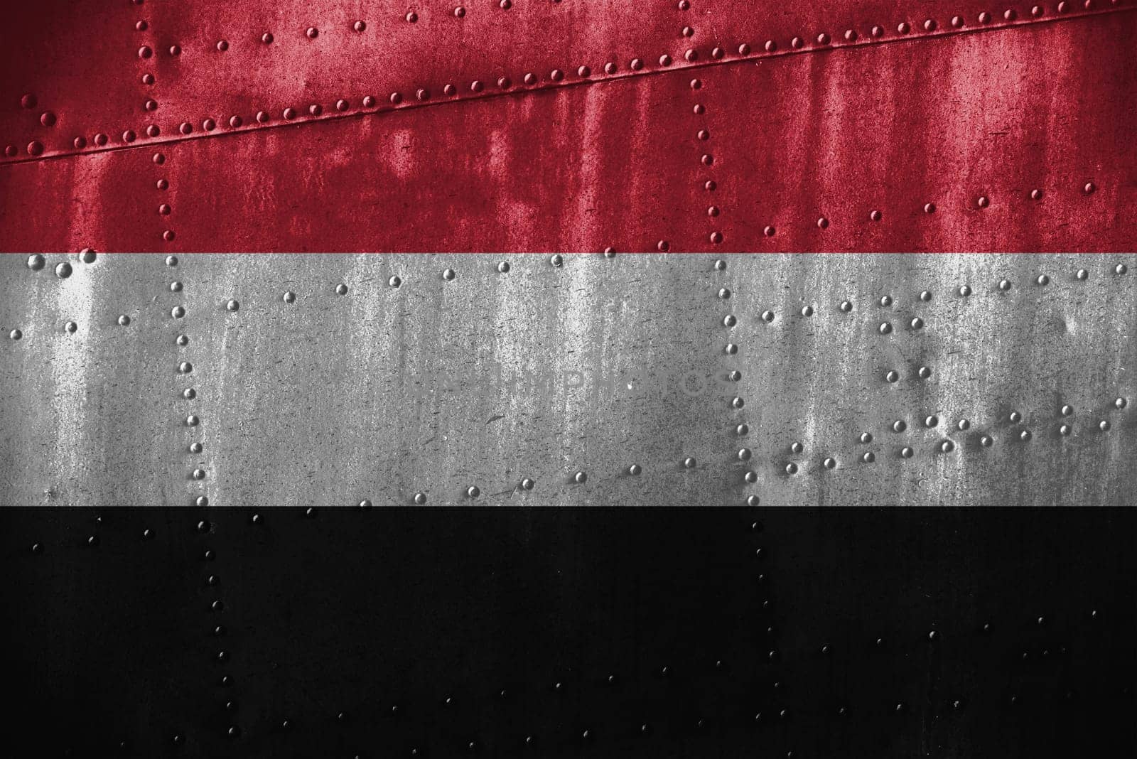 metal texutre or background with yemen flag