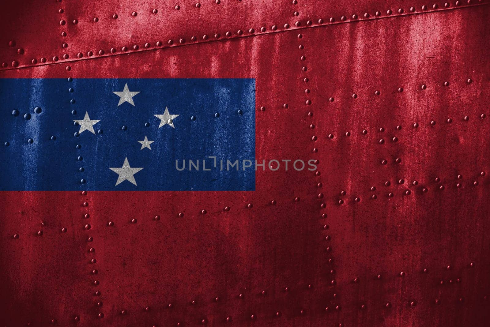 metal texutre or background with samoa flag
