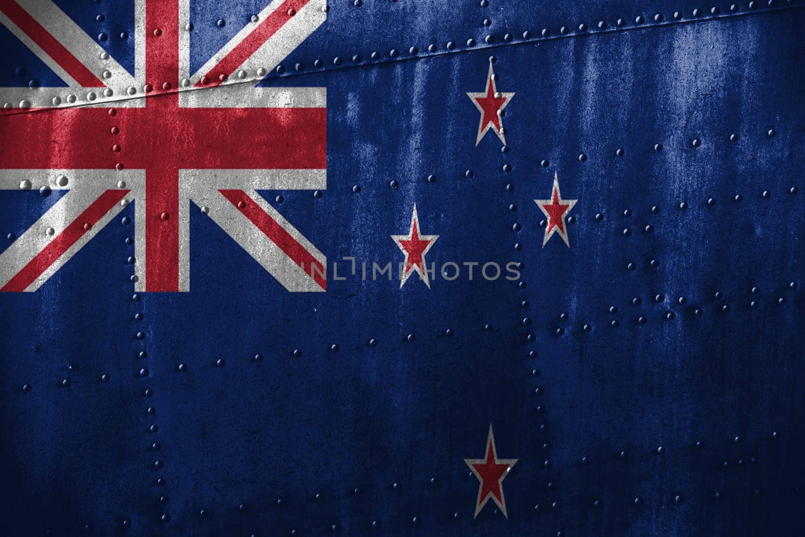 metal texutre or background with new zealand flag