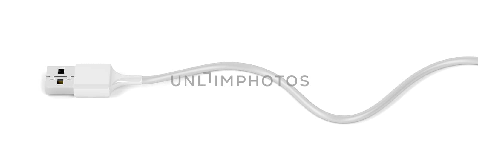 Usb cable on white background