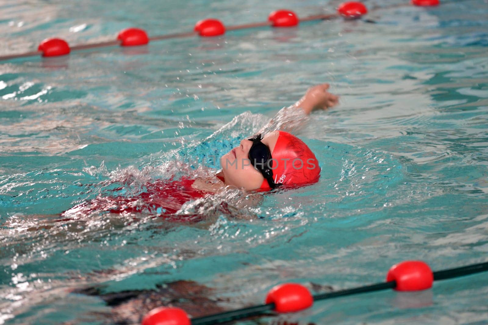 swimming girl competing