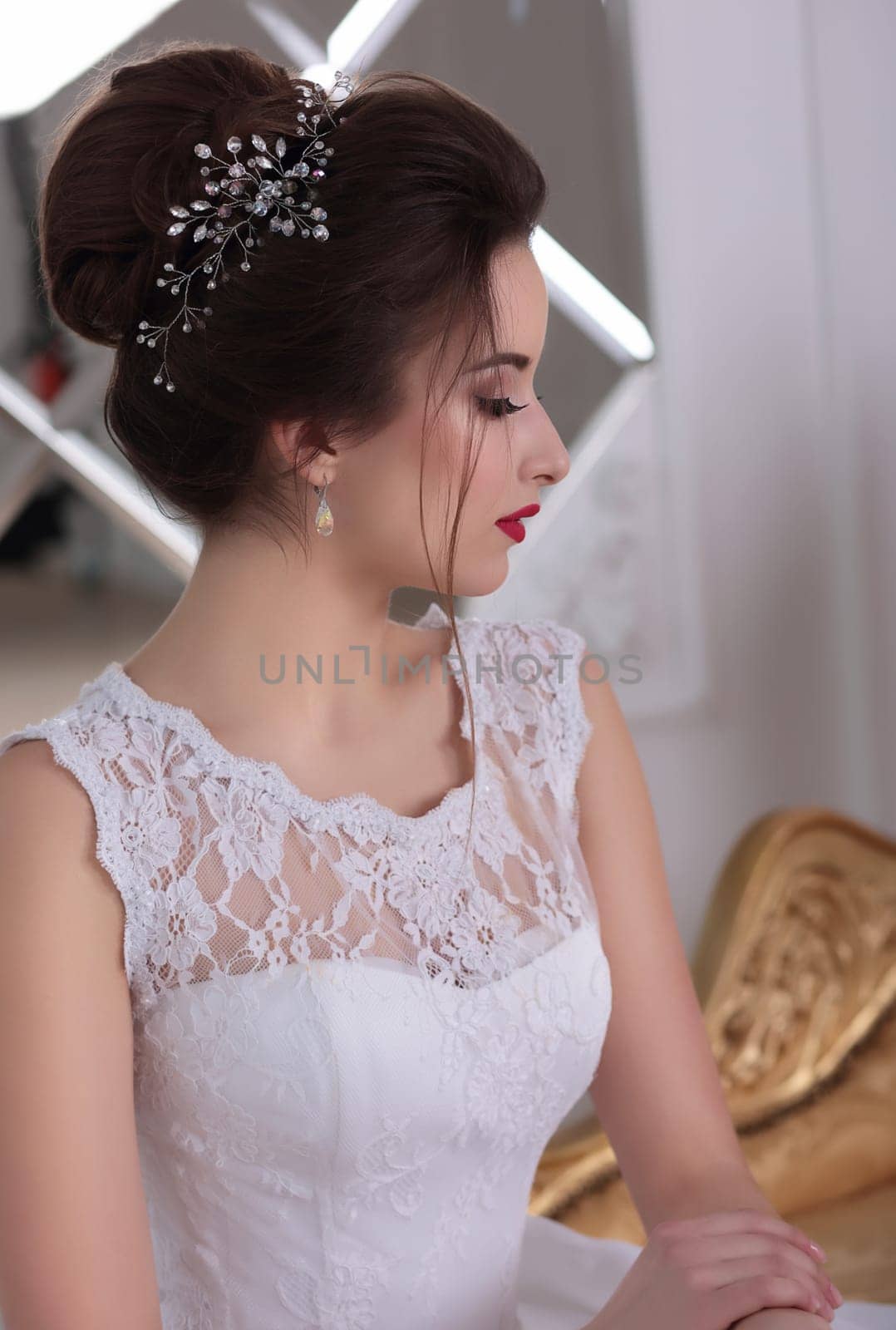 Beauty wedding hairstyle. Bride