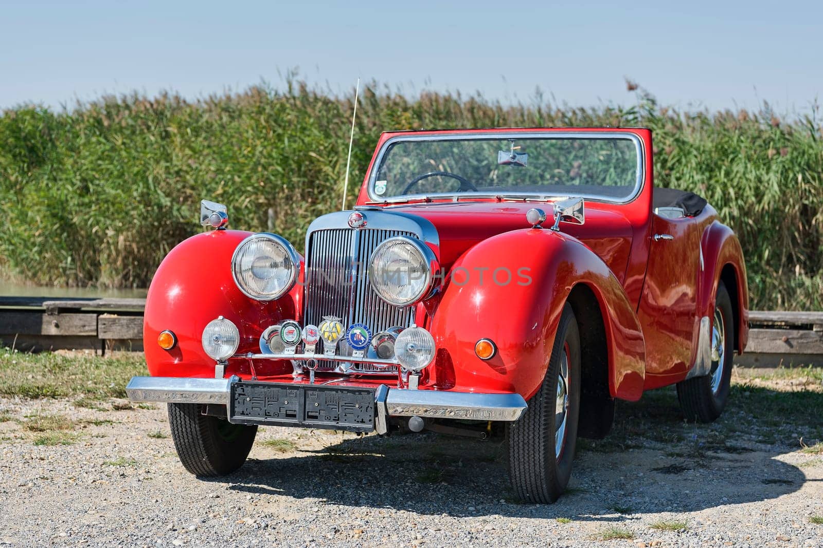 Oldtimer Triumph Roadster 2000,year of construction 1948,4 cylinders,displacement 2000 ccm,3 forward gears,60 hp,100 km/h,aluminium body
