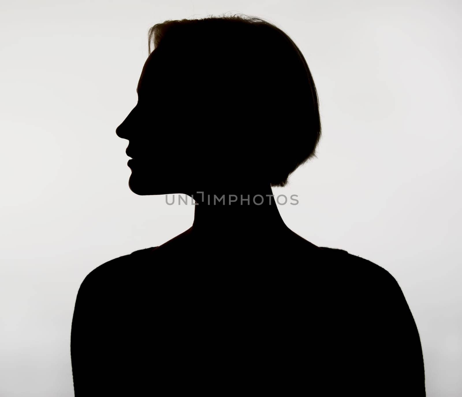 Silhouette of a young woman