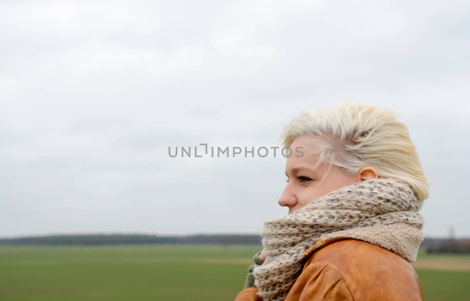 Woman with scarf