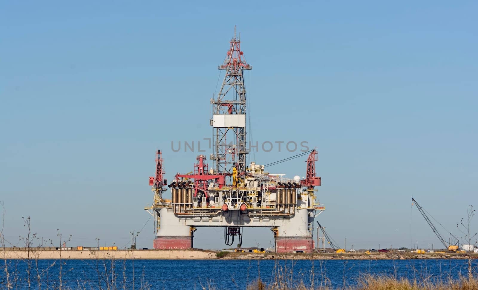 Offshore Oil Rig on Shore near Port Aransas, Texas
