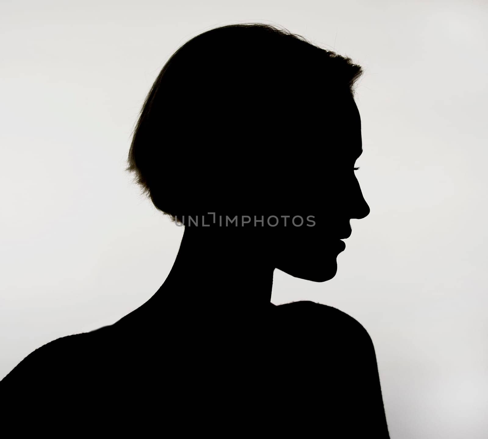 Silhouette of a young woman