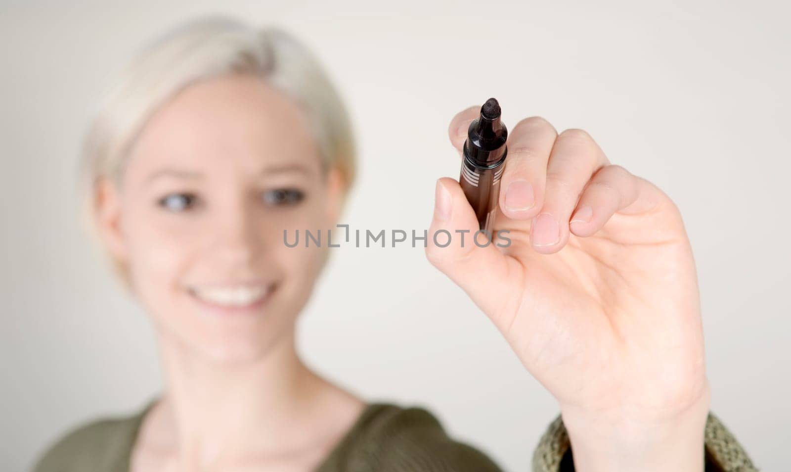 Woman with pen