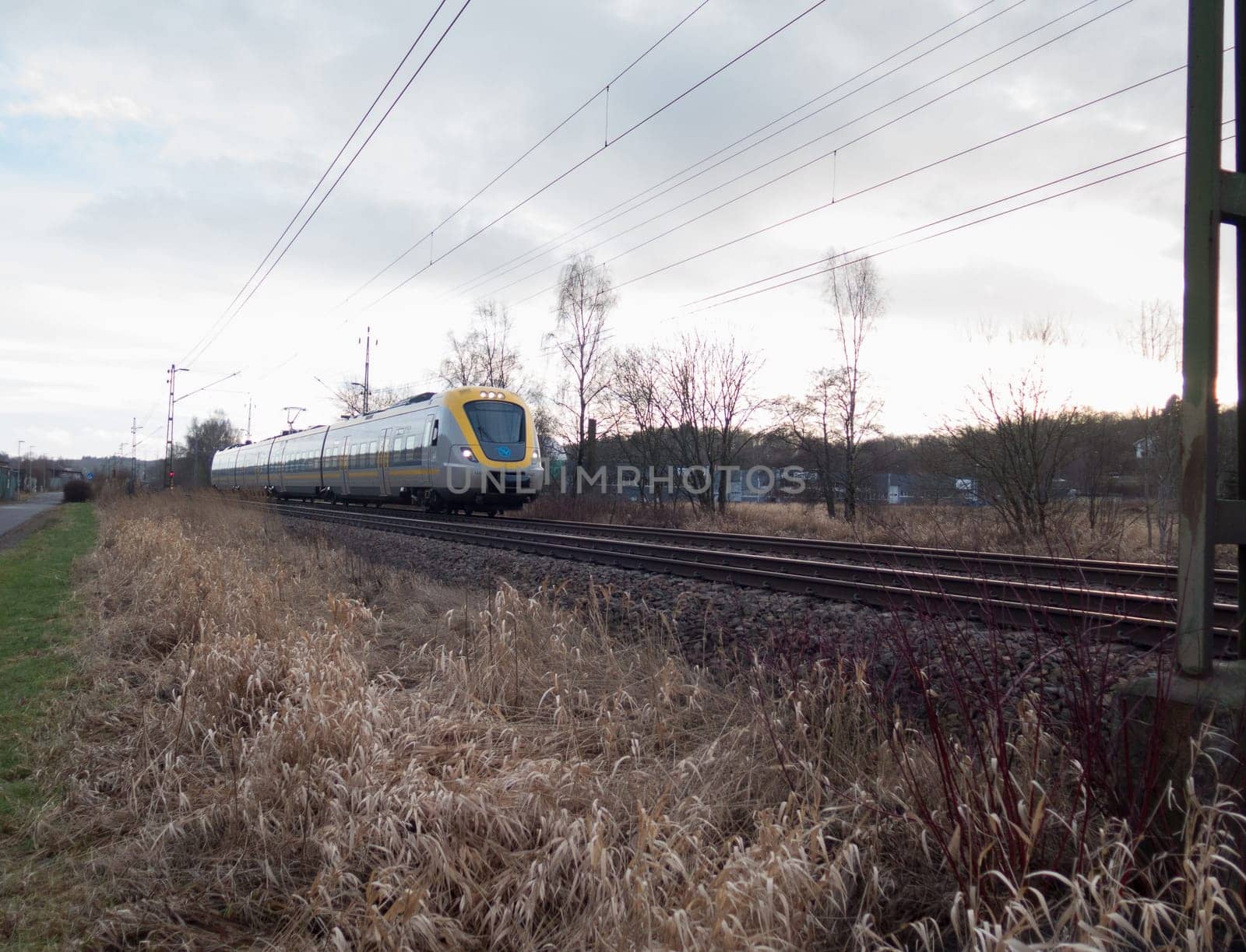the train on the railroad to Gothenburg very fast