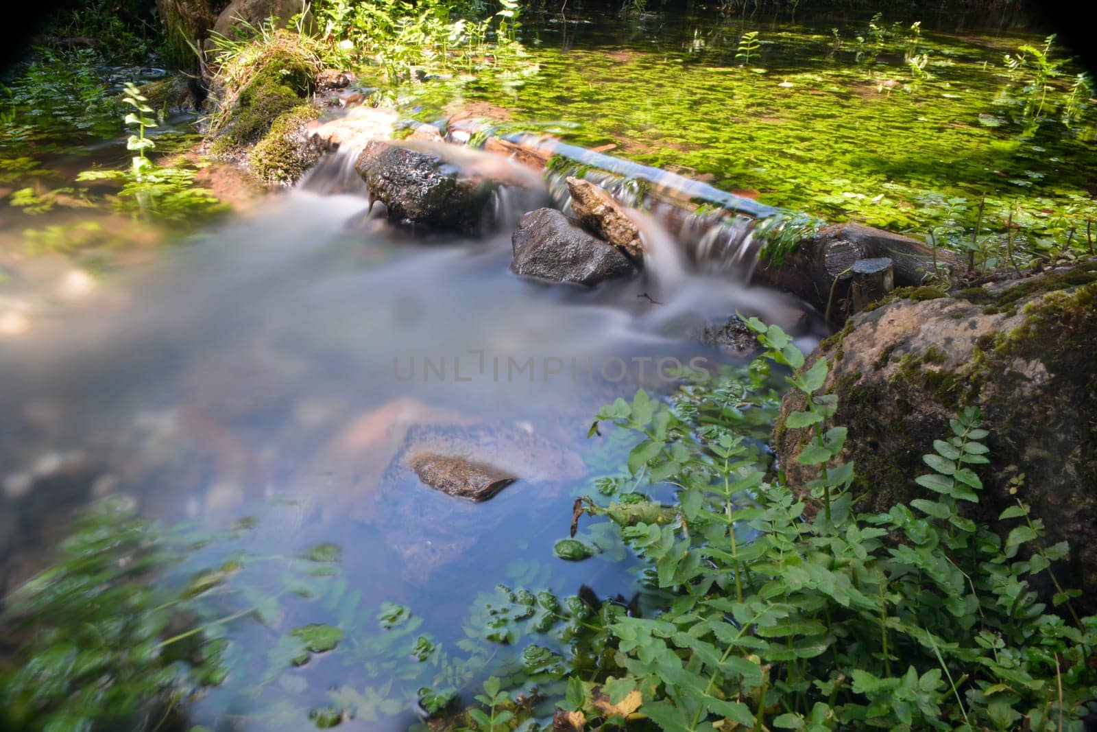 Water stream shoot with long exposure