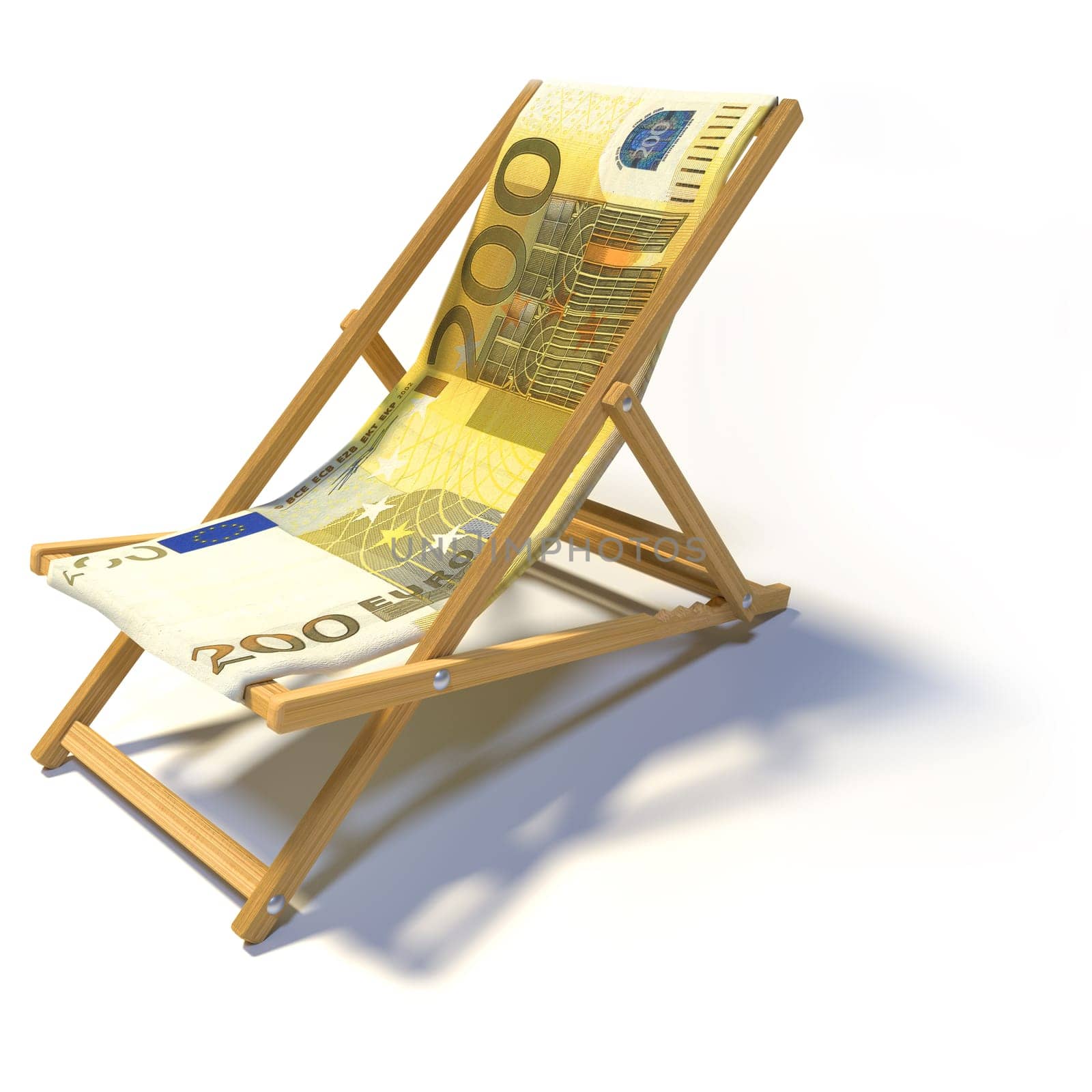 Folding deck chair with 200 Euro